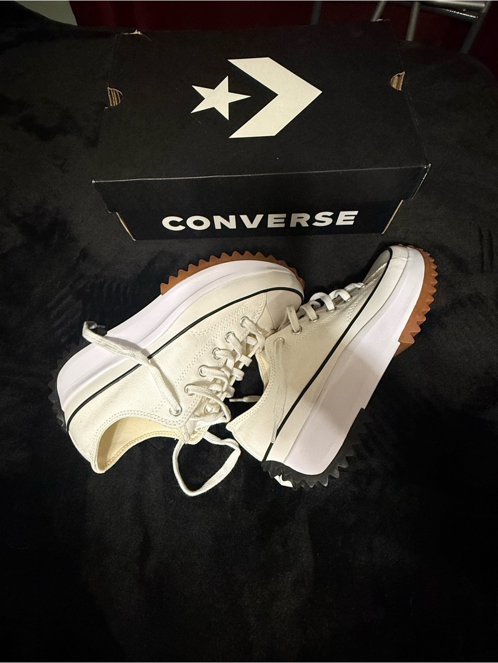 Converse Run Star Hike Platform Sneakers in Cream with Gum Tread
